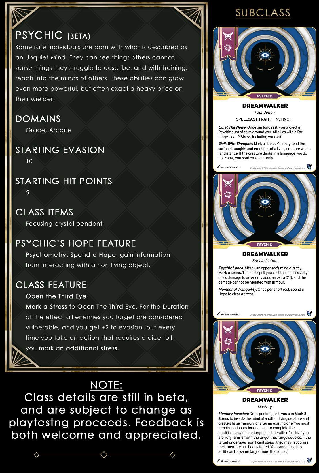 Custom Class Info